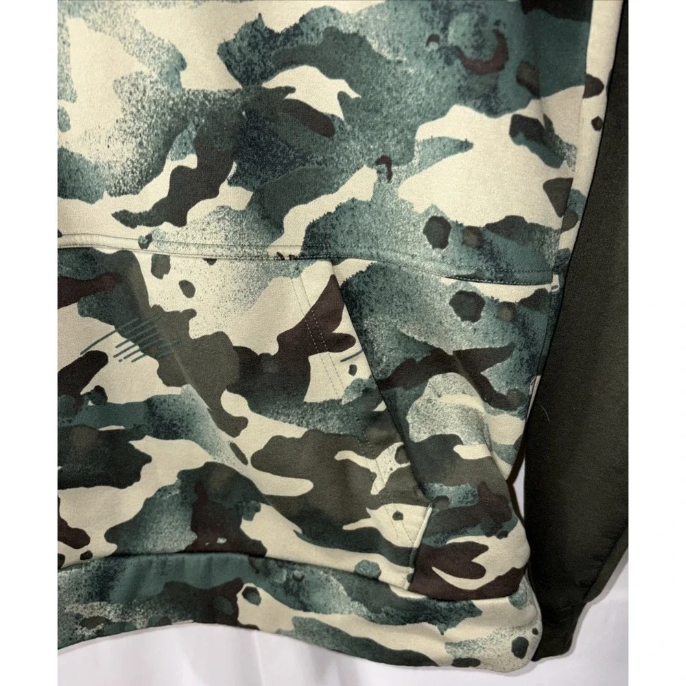 Men's Nike Camo Pullover Hoodie Sweatshirt CU6241 355 Size Small‎ Dri Fit